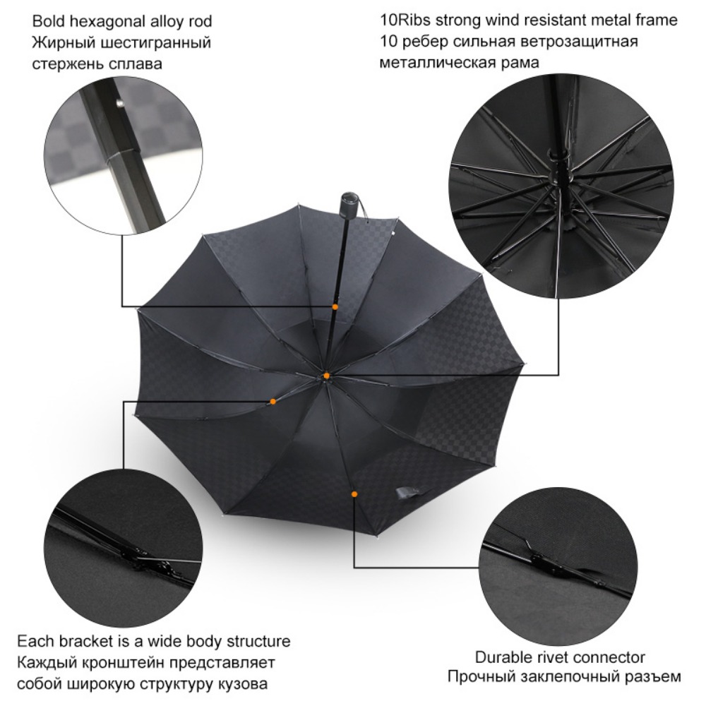 Double Layer Dark Grid Big Umb - đánh giá và giá Golf Umbrella Large