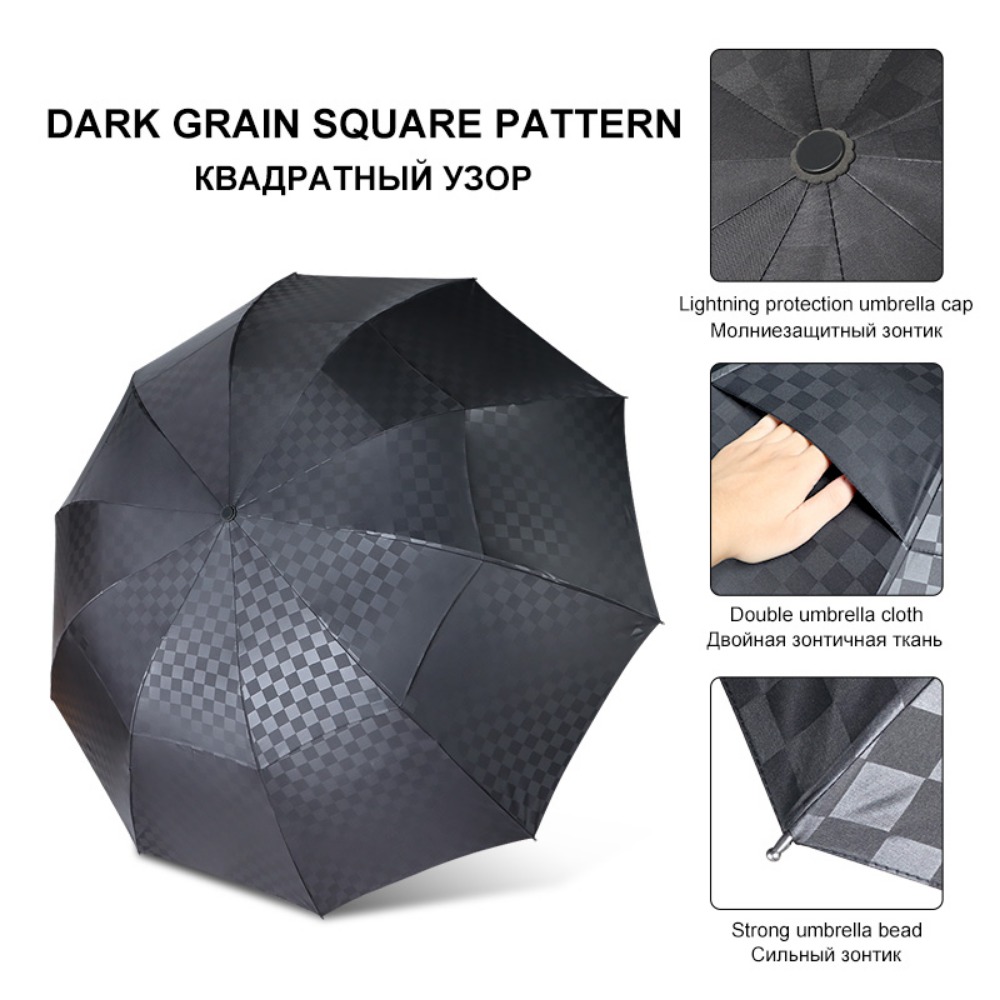 Double Layer Dark Grid Big Umb - đánh giá và giá Golf Umbrella Large